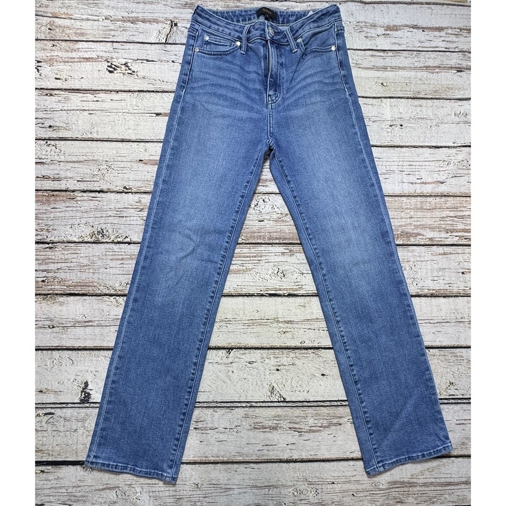 Quince Stretch High Rise Straight Jeans Seaside Blue Denim Size 26
